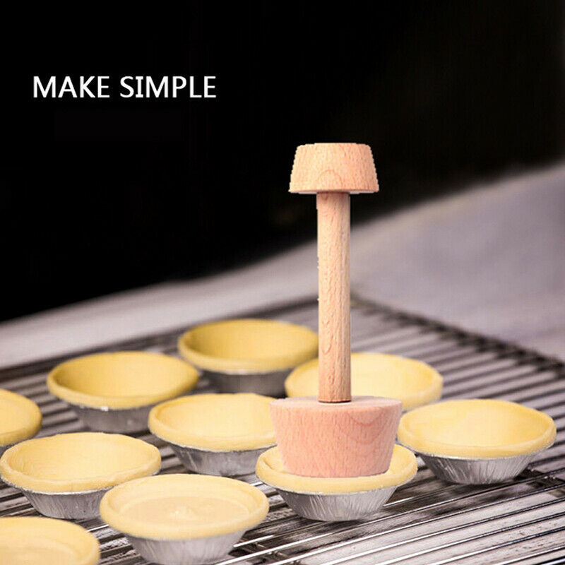 Wooden Egg Tart Tamper Double Side Pastry Egg Tart Pusher Mold Baking Too.l8