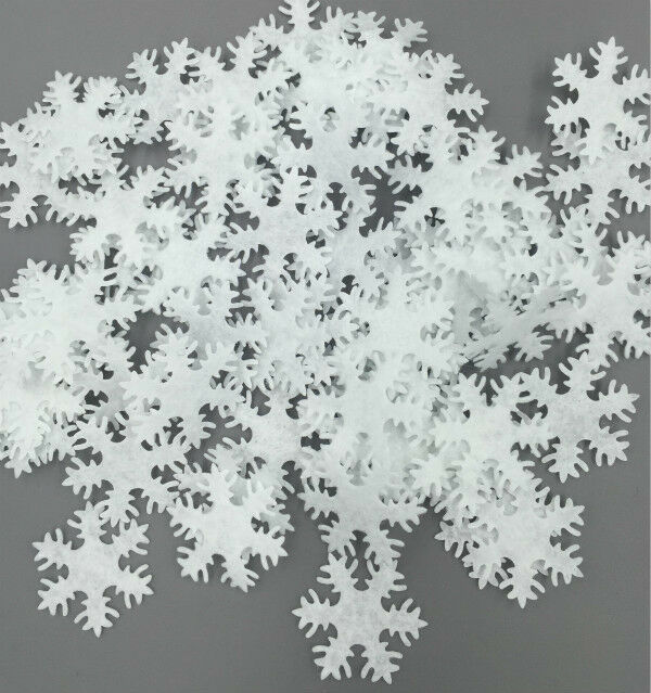 100pcs Padded Felt Snowflake Appliques Craft Kid's Appliques Decorative 30mm