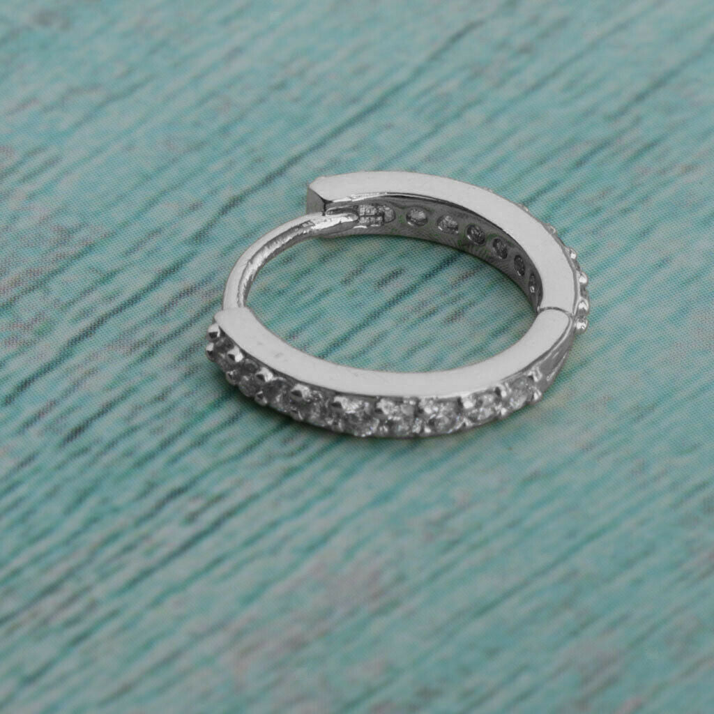 2x Fashion Women's Round Huggie Hoop Earrings CZ Lobes Cuff Ear Studs 10mm
