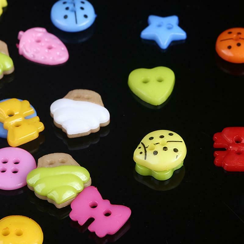250PCS/Box Mix Lots Colors 1.2-1.5CM DIY Scrapbooking Cartoon Two-eye Buttons