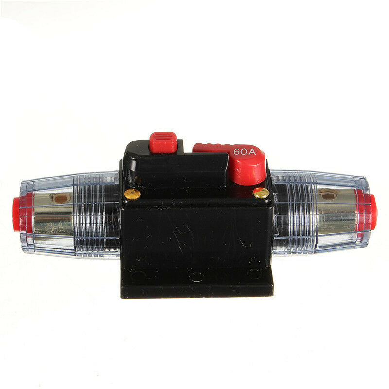 DC 12V Car Audio Inline Circuit Breaker Fuse for System Protection 60A 60AMP New