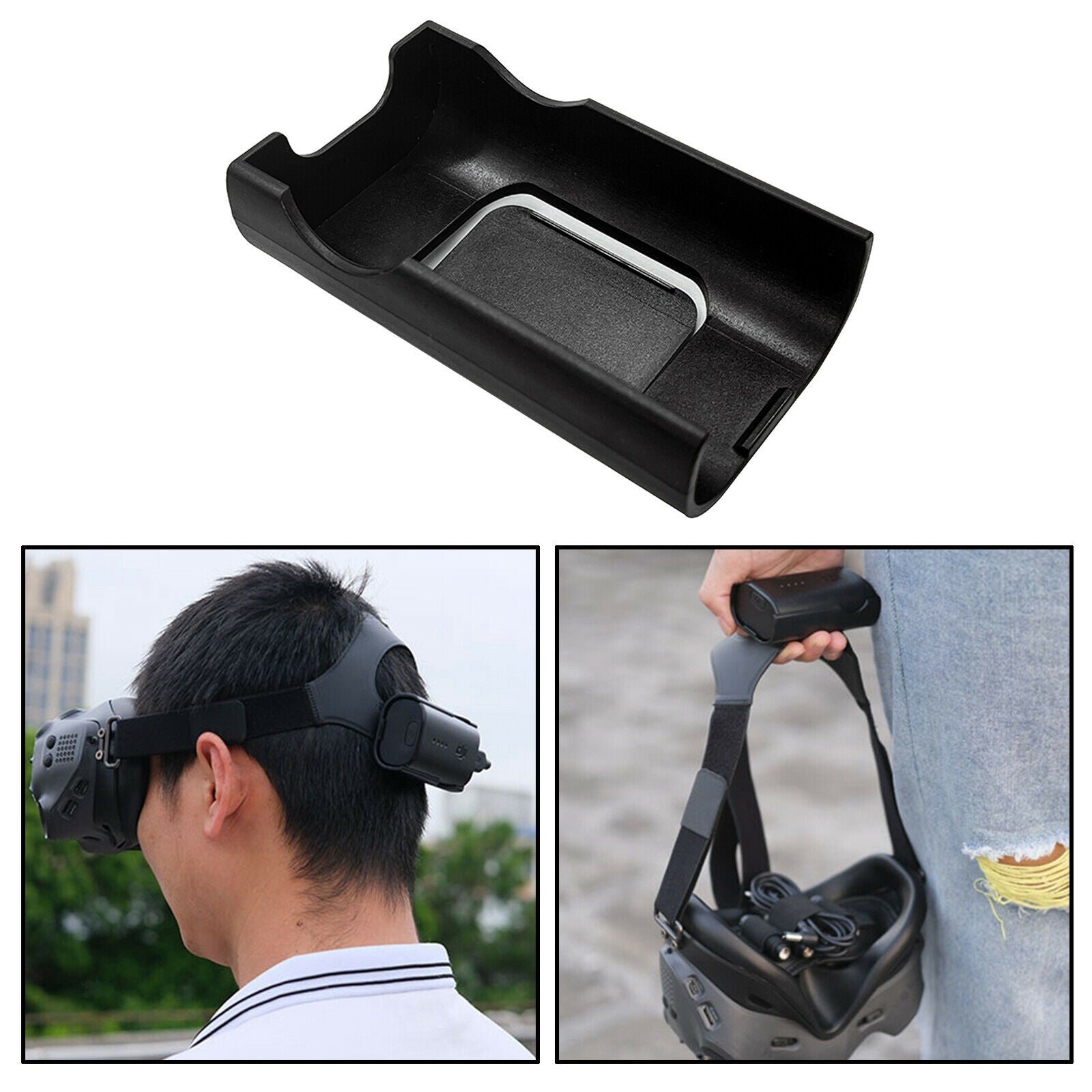 Black Plastic Battery Bracket Holder Protection for FPV Goggles V2 Portable