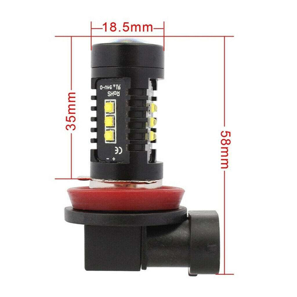 Auto 12 LED Fog Headlight Bulb Conversion Kit Hi/Lo Beam Lamp H8/H11 6000k