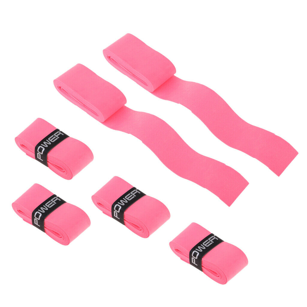 6 Pieces Tennis Badminton Squash Racket Grip Overgrip Tape Pink