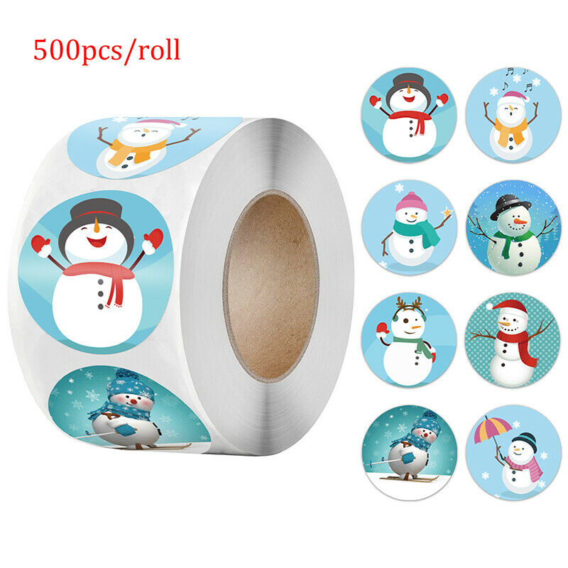 500pcs Merry Christmas Christmas Tree Santa Claus Design Paper Label Stic.l8