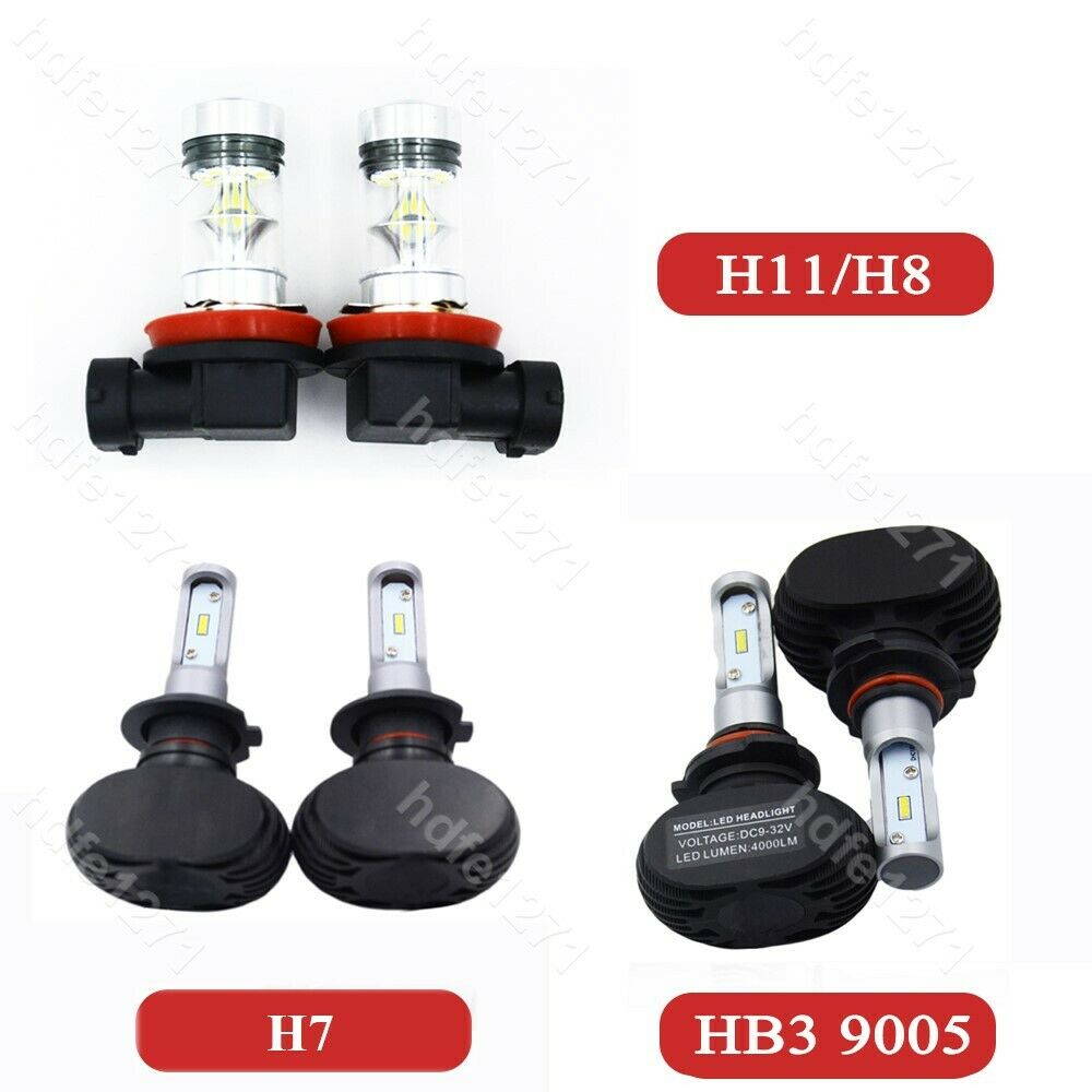 6X 6000K LED Headlight Fog Light HB3 H7 H11 Bulb For Subaru Legacy Outback 10-12