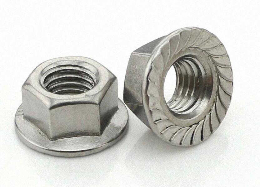 new 12Pcs M8 x 1.25 Stainless Steel Flange Hex Nut Right Hand Thread [M_M_S]