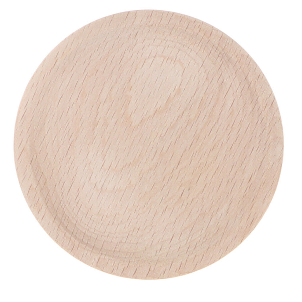 4pcs Wooden Tea Coffee Saucer Tableware Pretend Play Kitchen Education Toys