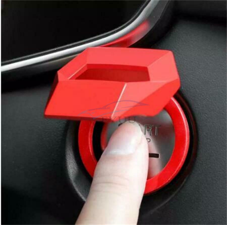 1x Red Aluminum Alloy Decoration Engine Switch Button Protection Cover Car Parts