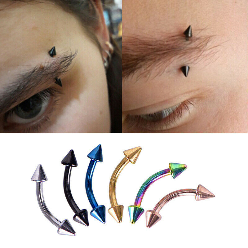 12Pcs/Set Curved Bar Barbell Ball Spike Tragus Eyebrow Lip Ring Body Pier.l8
