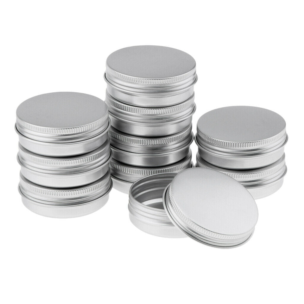 10x Empty Aluminum Tins Cans with Screw Lids Candy Box Container   40g