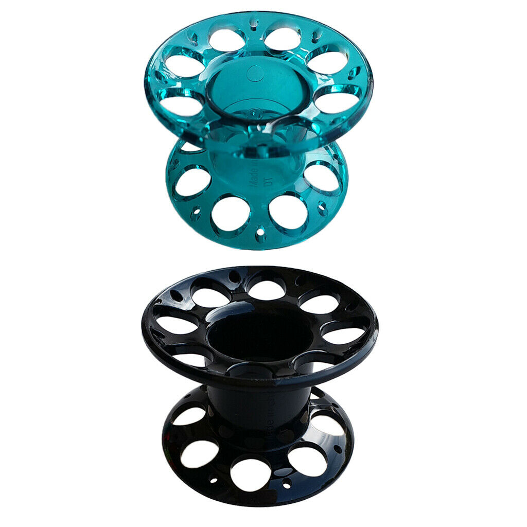 2pcs Diving Finger Spool Tech Dive Freediving Line Guide Holder Transparent Blue
