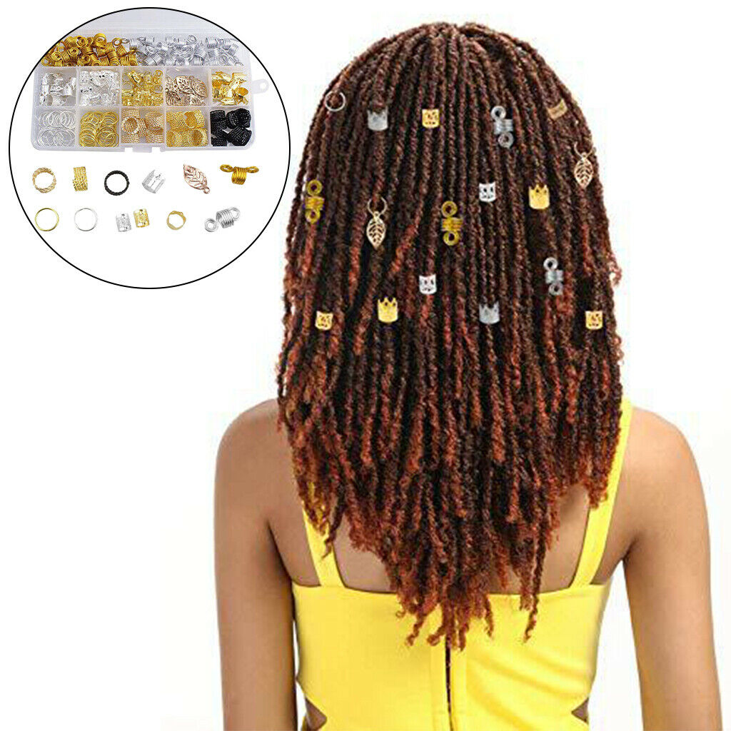 200 Pieces Metal Hair Jewelry Rings Decorations Pendants Hair Coil Dreadlocks