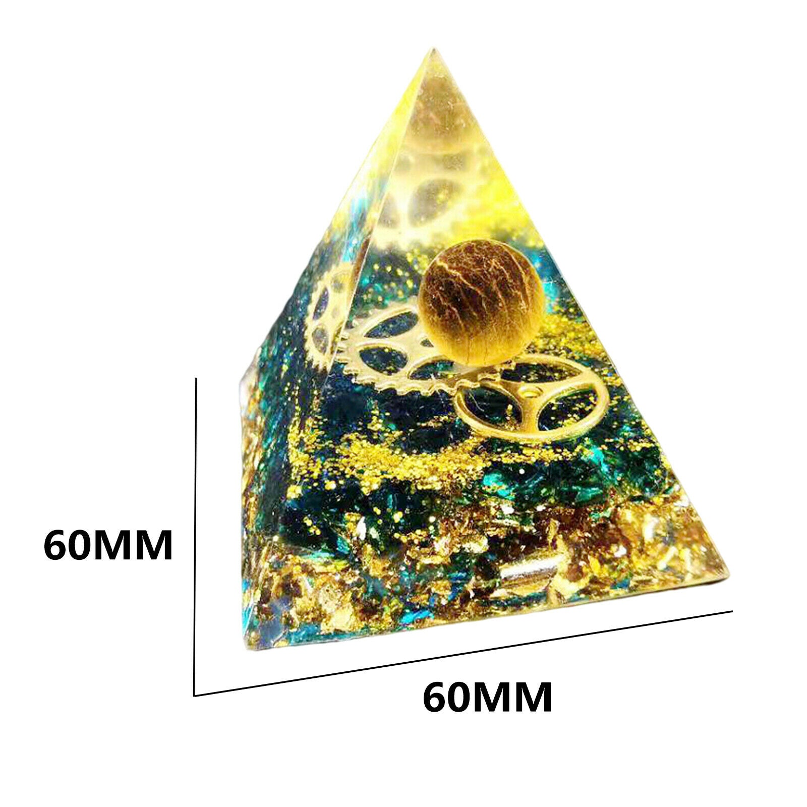 Handmade Amethyst  Crystal Sphere Orgone Pyramid Obsidian Orgone