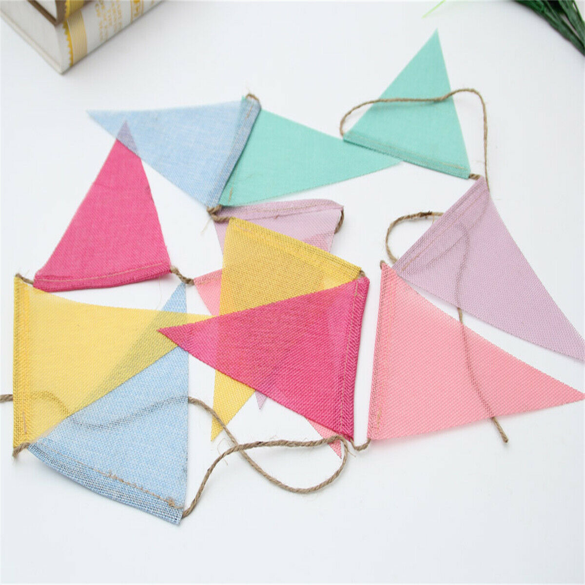 12 Flags Colorful Reusable Bunting Wedding Birthday Outdoor Party Decoration