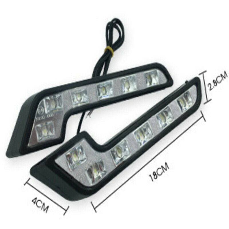 2PCS Car SUV L Shaped 6 LED Super White 12V Driving Fog Light Lamp Waterproof 3W