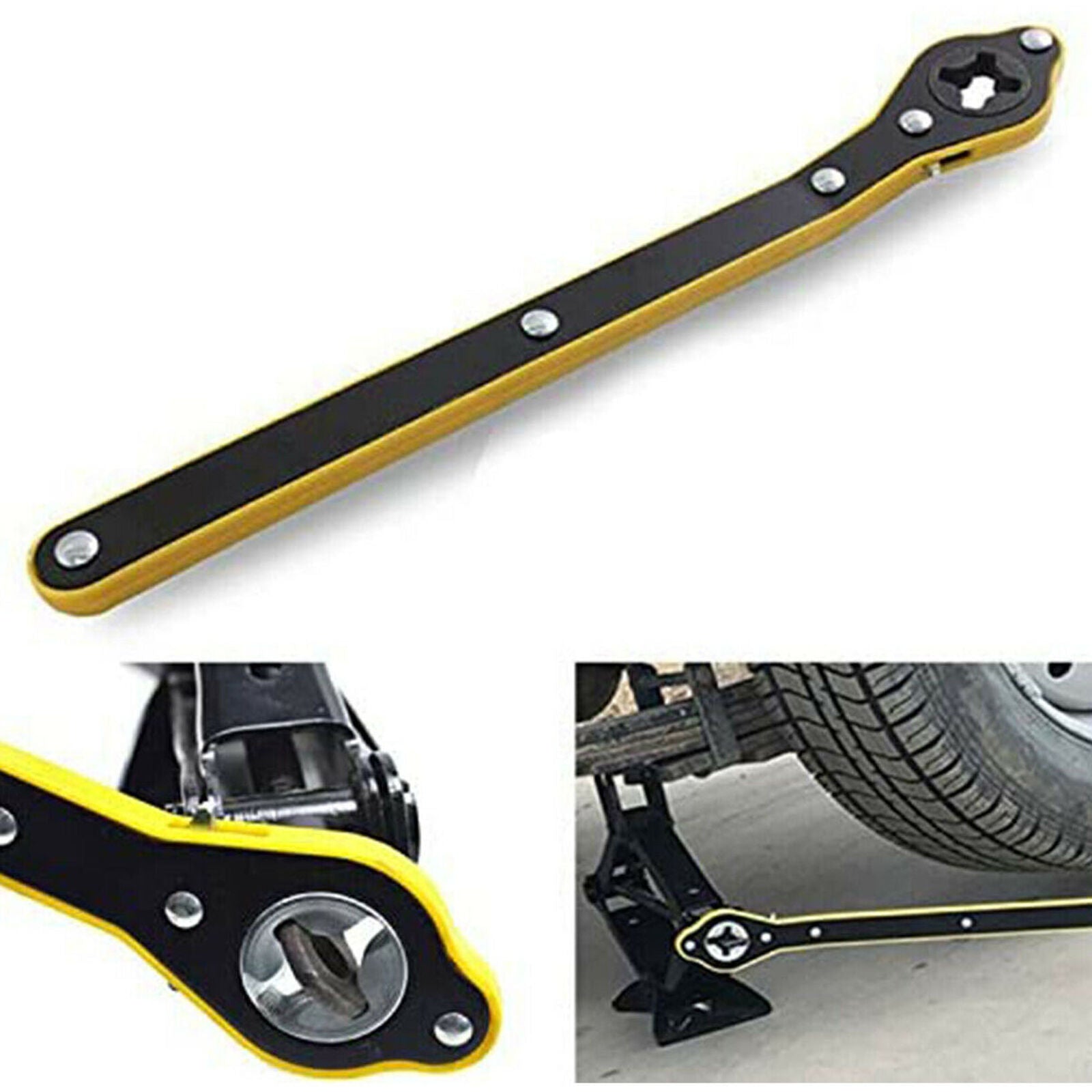Car Jack Labor-Saving Ratchet Wrench Scissor Jack Garage Tire Wheel Lug Wrench