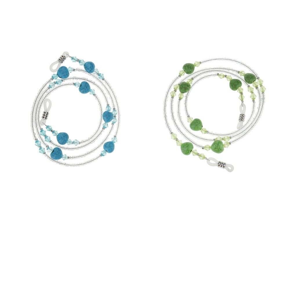 2 Pieces Anti Slip Eyeglass Cord Holder Necklace Sunglass Neck Strap Chain