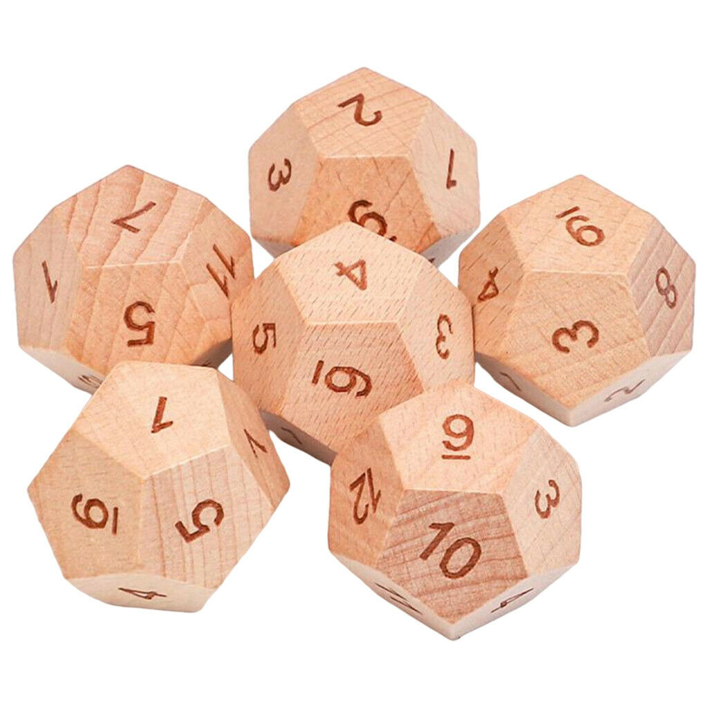 Wooden D12 12-Sided Dice Tabletop Games DND MTG Dice for Family Parties 3cm