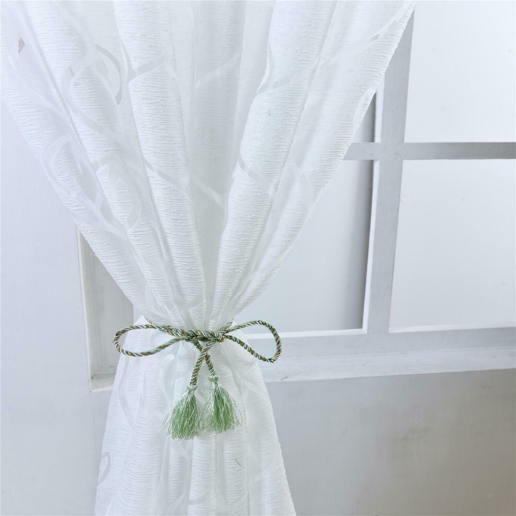 Hanging Curtain Flat Window Gauze Curtain Back Tab Curtain Divider White