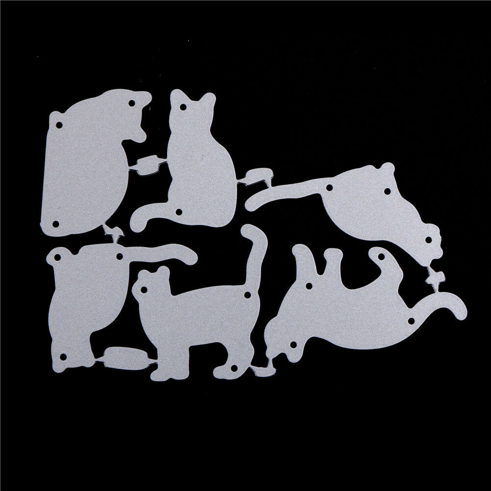 6pcs cat metal cutting dies stencil scrapbook paper cards craft embossin.l8