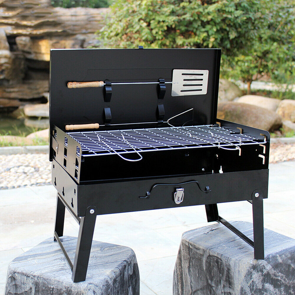 Charcoal BBQ Grill Folding Portable Barbecue Kabob Camping Patio Outdoor Picnic