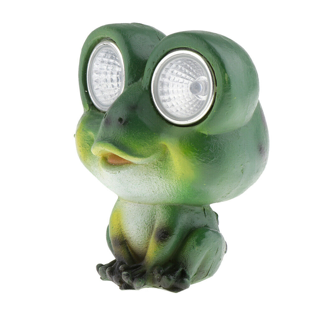 2pcs Solar Powered Garden Lights Frog Statue Lantern LED Path Lamp