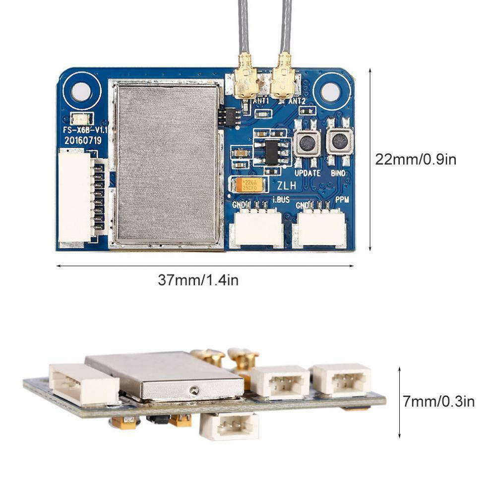 Two-Way X6B 2.4G 6CH PWM PPM Receiver for AFHDS FS-i10 FS-i6x FS series