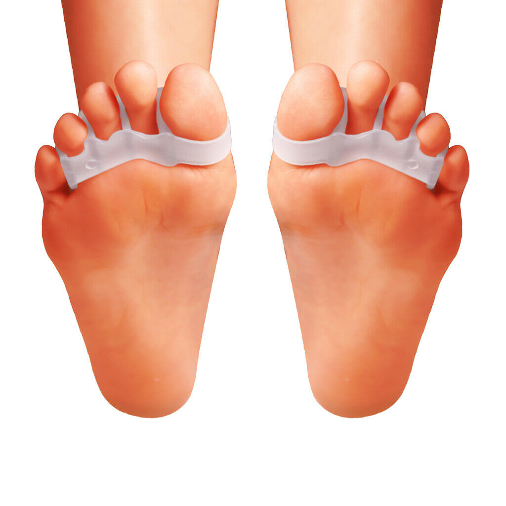 1 Pair Elastic Silicone Gel Toe Hallux Valgus Separators Straighteners White