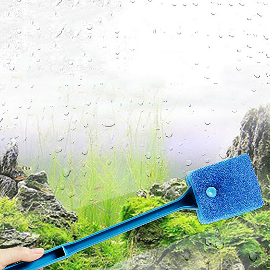 40cm Fish Tank Aquarium Glass Cleaner Cleaning Brush Algae Scrapper  Blue