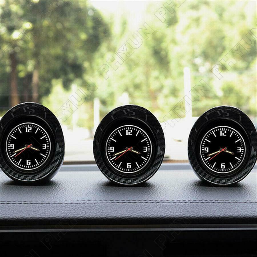 Car Interior Dashboard Clock Carbon Fiber Style Luminous Backlight Universal