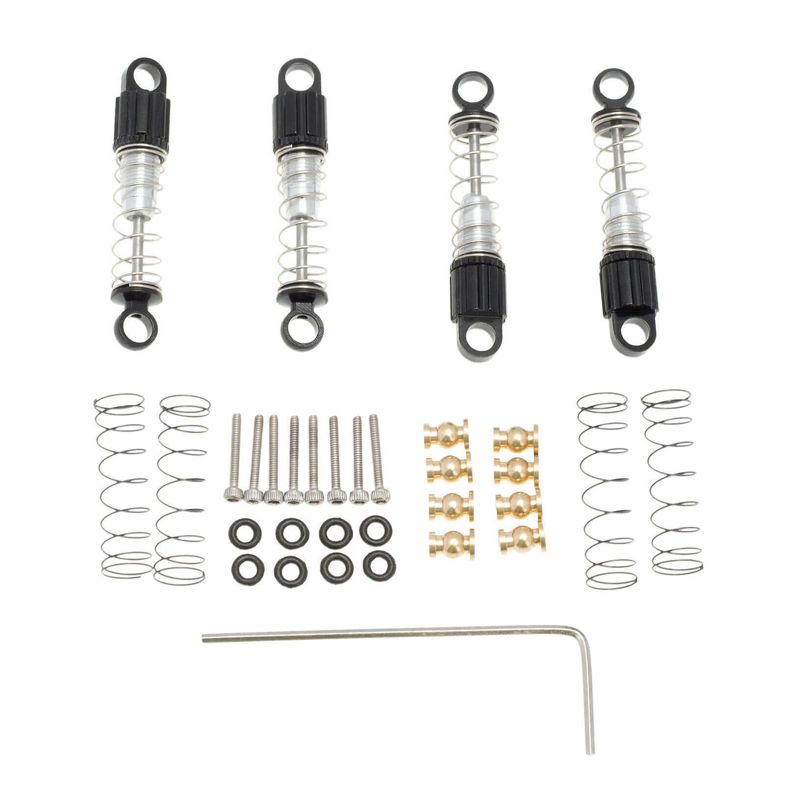 Upgrades Threaded Shocks Fits Axial SCX24 90084 RC Crawler Car Parts - Black