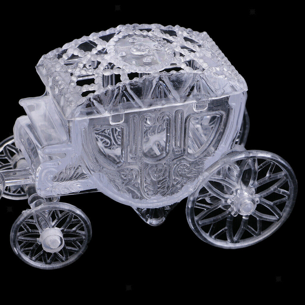 48pcs Clear Crystal Horse Carriage Candy Gift Boxes for Wedding Party Favor