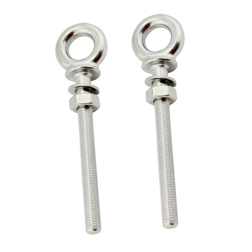 2 Pieces Stainless Steel Shank Eye  M6 & M8 With Washer And Nut