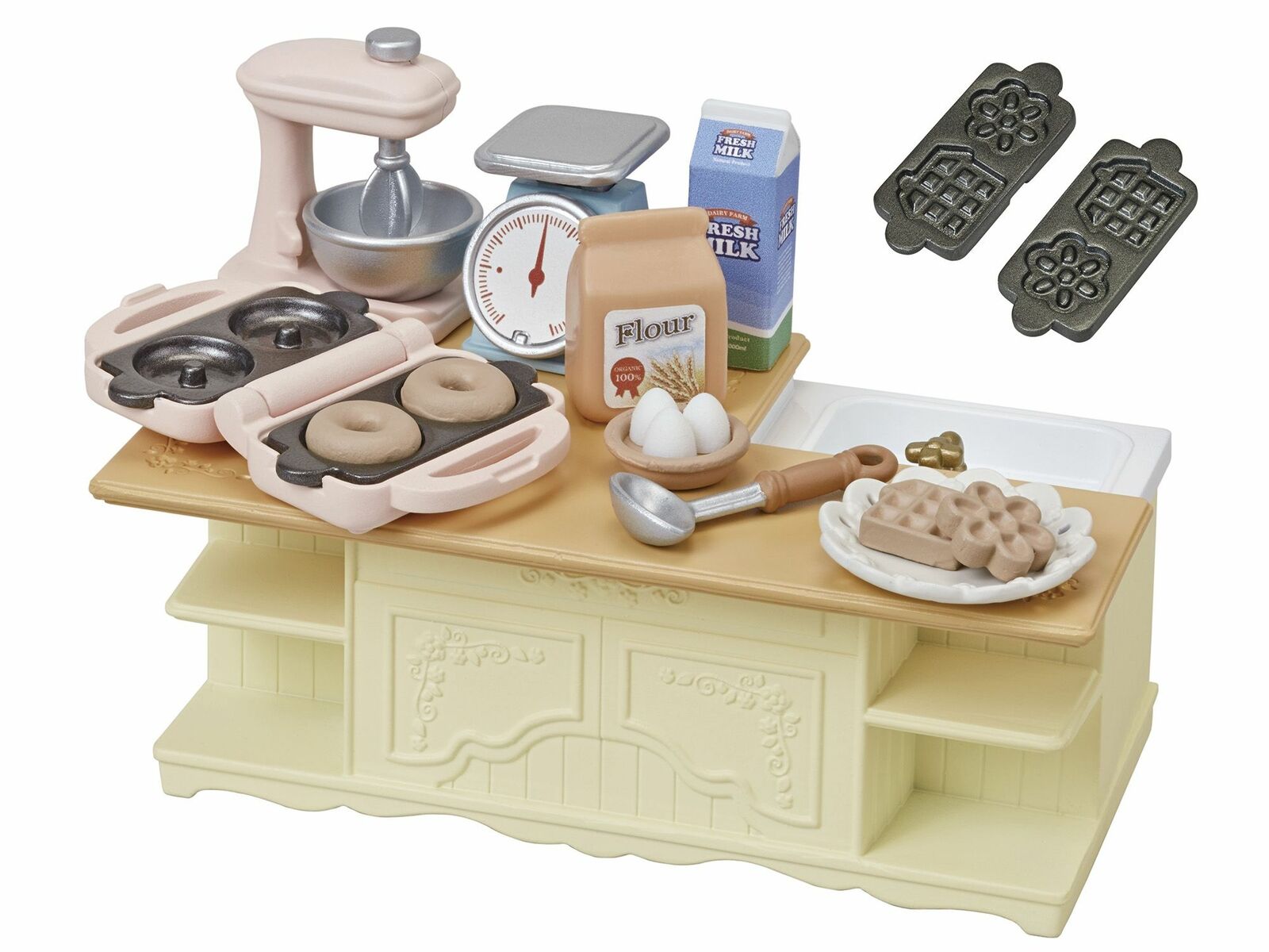 Sylvanian Families Kitchen Island Furniture Set inc 18 Pieces 5442 Role Play 3+