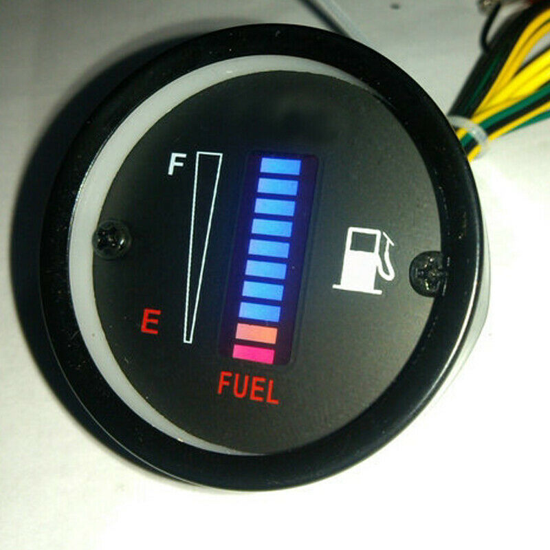 12V Car Motorcycle Scooter 2inch 52mm LED Display Fuel Level Meter Digital Gauge