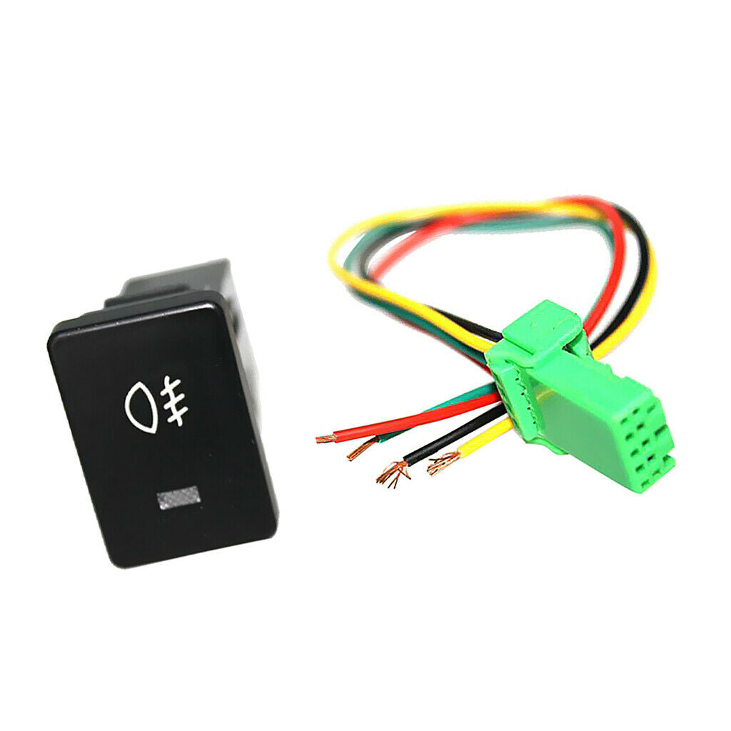 2x Car White LED Push Button Switches, Fog Lights & Headlight Toggle Rocker