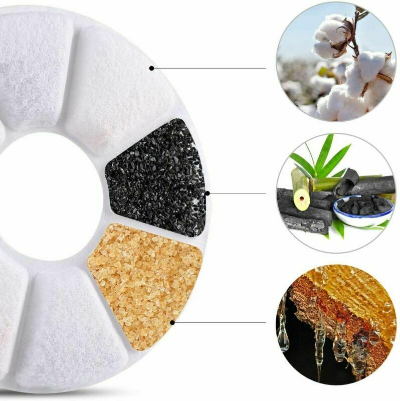 8X Pet Flower Style Fountain Filter For Automatic Cat Dog Water Drinking Supply~