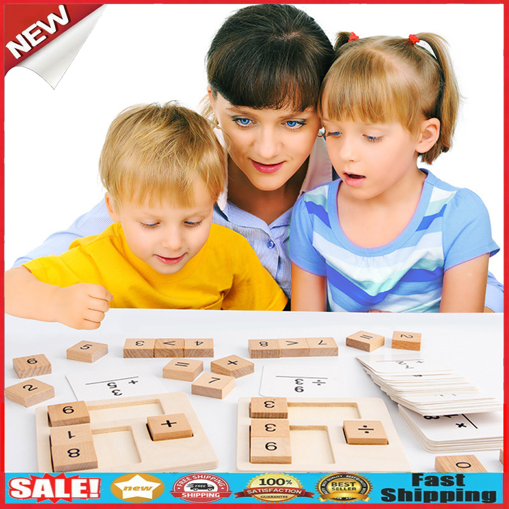 Wooden Number Math Calculate Board Montessori Puzzle Kids Educational Toys  @