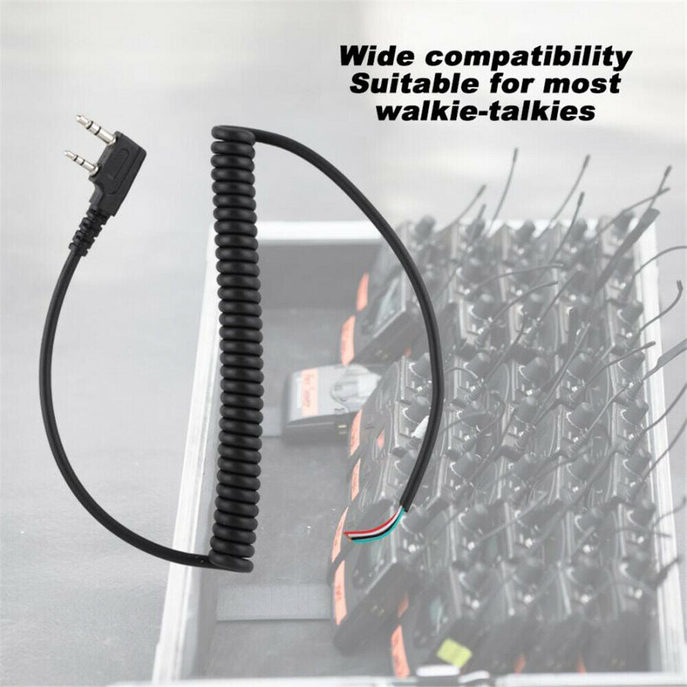 2Pin 4 Wire Microphone Connectors Speaker Mic Cable For Baofeng UV5R For Kenwood