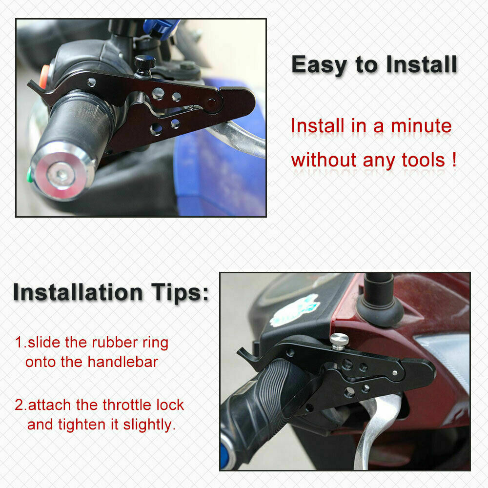 Universal Motorcycle Cruise Control Throttle Lock Assist Retainer Wrist Grip