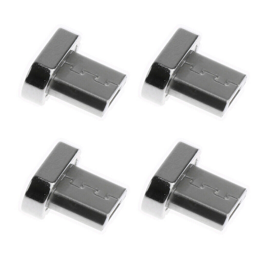 4 Pack Alloy Magnetic Tips Micro USB Male Converter Adapter