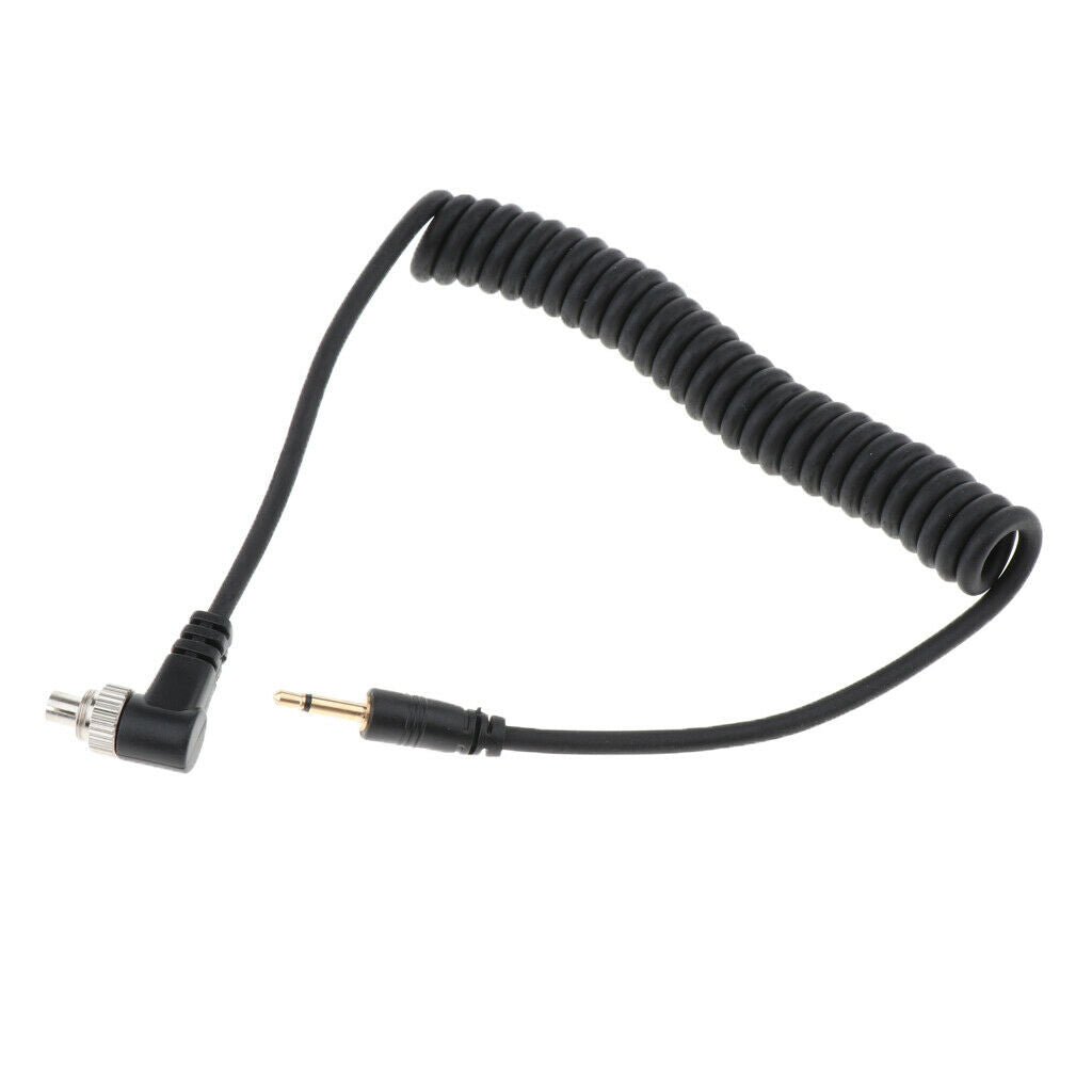 2.5mm to Male Flash PC Sync Cable Cord with Screw Lock for Canon 7D 5D II 1D
