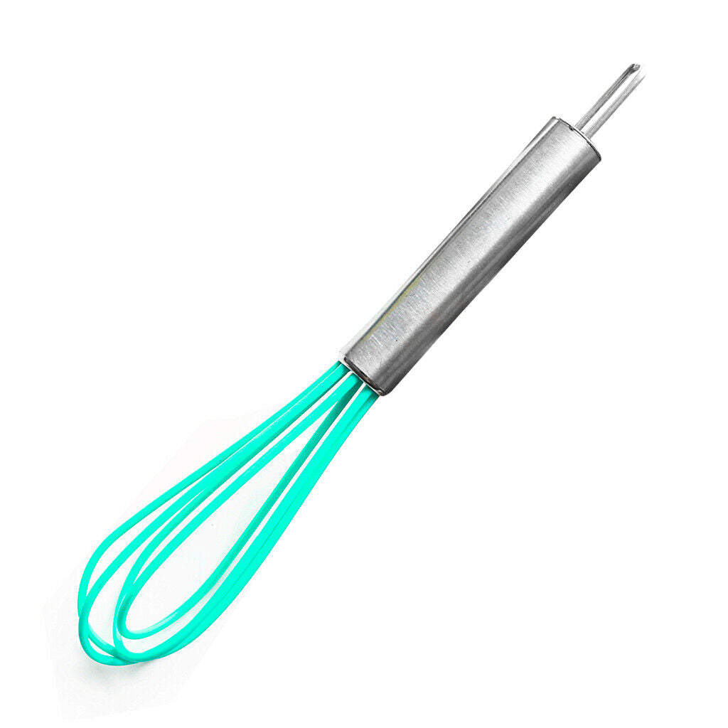 Nonstick Silicone Whisk with Stainless Steel Handle for Blending Whisking