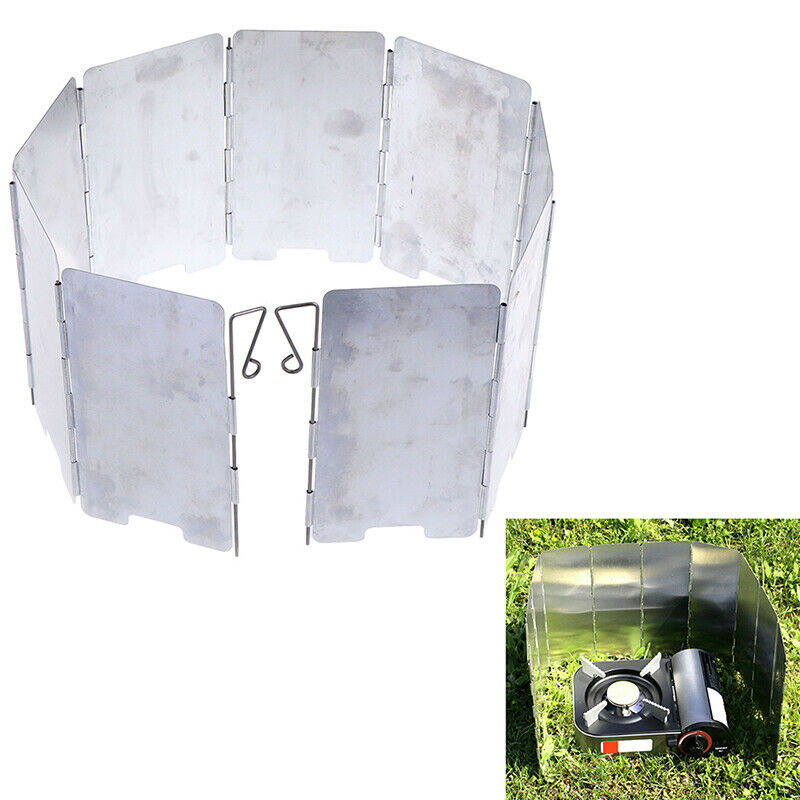 9 Plate Foldable Burner Windshield Outdoor Camping Cooking Gas Stove Wind-S NC