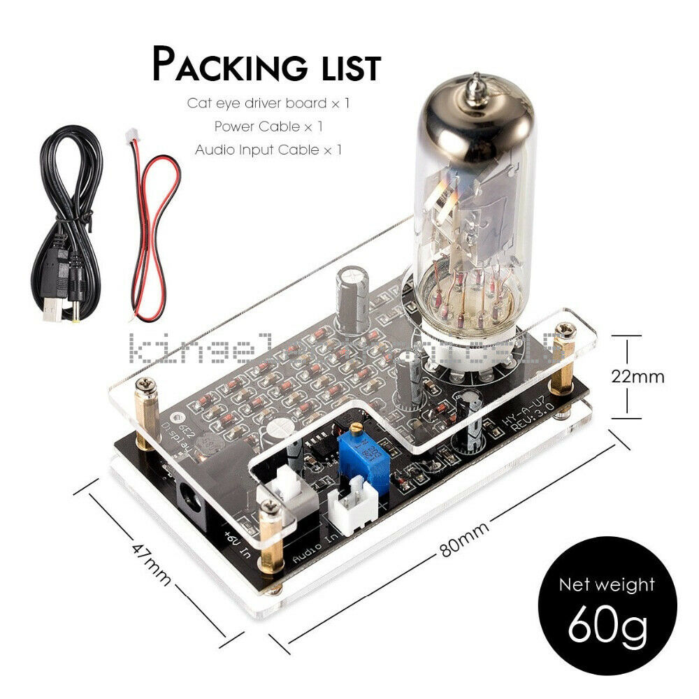 HiFi Magic Eye EM87 6E2 Preamp Tube Audio Level Indicator VU Meter Driver Board