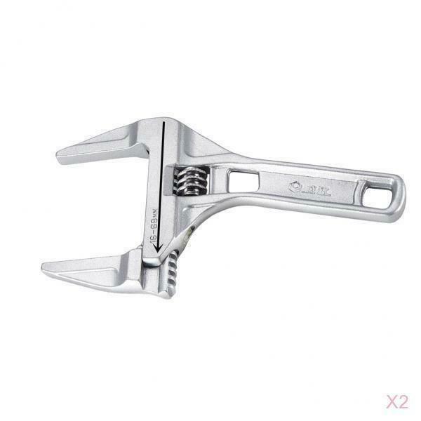2x 8" Adjustable Spanner Wrench Bathroom Wrench Pipe Plumbers Tool 8-68mm