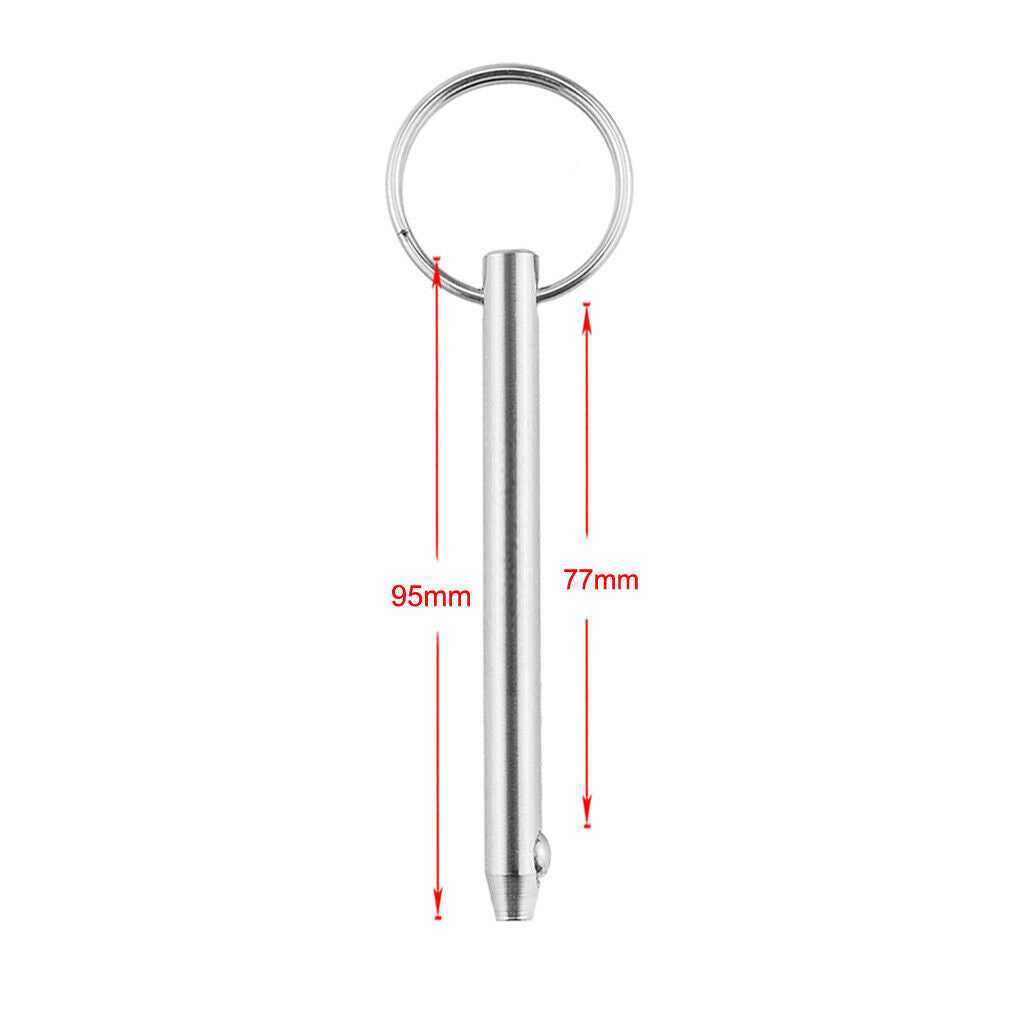Stainless steel 6.3x95mm boat bimini top deck socket pin W ball lock pull ring