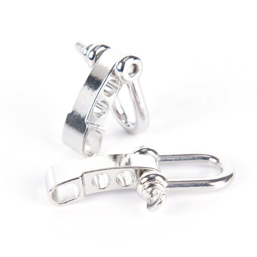 2pcs Stainless Steel U Shaped Shackle Buckle Adjustable Paracord Bracelets.l8