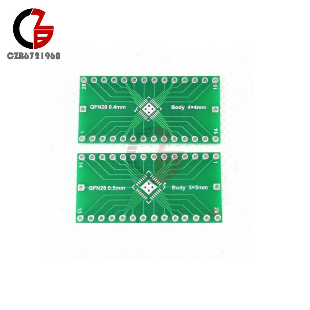 2PCS QFN28 0.4mm 0.5mm to 2.54mm DIP Adapter PCB Board Converter IC